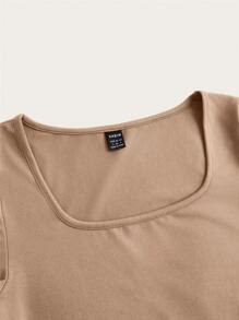 SHEIN EZwear 3pcs Women's Short Sleeve Crop Slim Fit Casual T-Shirts, Summer Suitable For Going Out - Multicolor - View 8