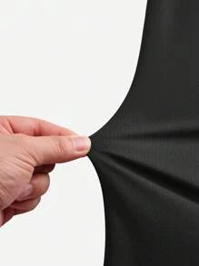 SHEIN Tween 女童针织纯色字母印花背心和喇叭裤运动套装 - 黑色 - 查看 9