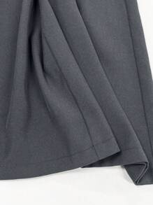 EARO 复古梨形轮廓直筒裙，女式高腰休闲百搭松紧腰性感优雅长款 A 字开衩紧身裙，春秋 - 灰色 - 查看 5