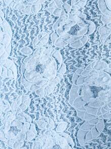 SHEIN Tween Girl Contrast Trim Button Front Casual Solid Collar Long Sleeve Jacket - Blue - View 8