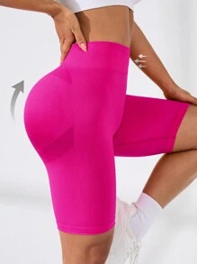 Easithlete 1 chiếc quần short tập yoga/đạp xe có độ đàn hồi cao dành cho nữ, thoáng khí và ôm sát cơ thể, thích hợp để chạy bộ, tập thể dục, đạp xe, v.v. - Hồng - Xem 3