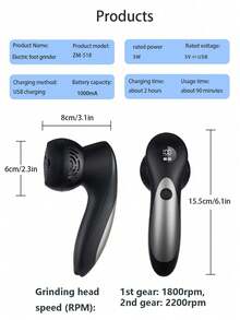 New 10 Pieces Set Of Vacuum Cleaner, Foot Grinder, Full Body Water Wash, Dead Skin And Calluses Removal, Digital Display Rechargeable Electric Foot Repair Machine - Black - View 11