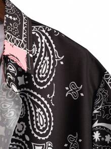 ROMWE MEN Camisa De Hombre Con Estampado De Cachemira
