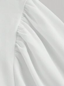 SHEIN MOD White Baroque Waistline Pleated Swing Tank Dress,Fall Dresses - White - View 3