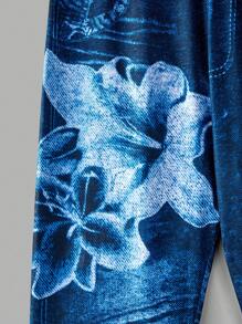SHEIN LUNE 女士印花简约日常紧身裤 - 彩色 - 查看 6