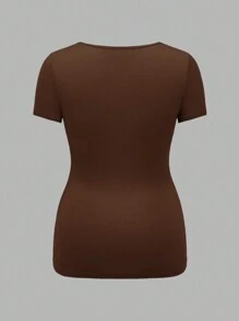 SHEIN 3 件/套孕妇休闲简约黑白灰色圆领短袖修身孕妇 T 恤