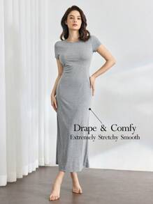 Ocili 休闲夏季灰色休闲舒适家居服长裙假日季节 - 灰色 - 查看 1