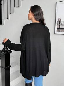 SHEIN Essnce Áo khoác len cardigan nhiều màu cỡ lớn dành cho nữ mùa thu đông thường ngày rộng rãi và thoải mái 2 gói,Quần áo phụ nữ mùa thu,Áo khoác dài tay cho nữ,Trang phục,Áo len cardigan,Áo giáo viên,Áo khoác cardigan màu đen và kaki 2 gói - Nhiều màu - Xem 3