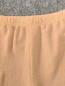 Conjunto de 2 piezas de top de tirantes con borlas y pantalones largos cómodos para adolescentes - Naranja - Ver 6