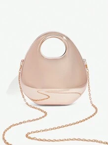 SHEIN SXY Damska, damska torebka z uchwytem u góry, modna, spersonalizowana, prosta, uniwersalna, wykwintna, elegancka, metalowa, lustrzana, na przyjęcie koktajlowe, imprezę, bal maturalny, klub, randkę, urodziny, wieczór, randkę