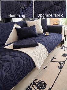 1pc Chenille Sofa Throw Pillow Cover, 3D Floral Pattern, Minimalist Surprise Style Sofa Protector, Anti-Slip Anti-Scratch, Suitable For All Seasons, Home Decor - Navy Blue - View 2
