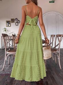 Breezaya Elegant Casual Vacation Bohemian Patchwork Backless Strap Dress Maxi Vacation Beach Outfits Women