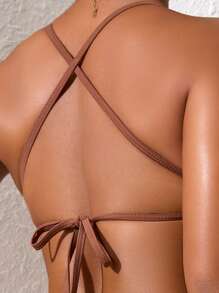 Women Leopard Print Minimalist Daily Two-Piece Bikini Set Summer Beach - Multicolor - View 6