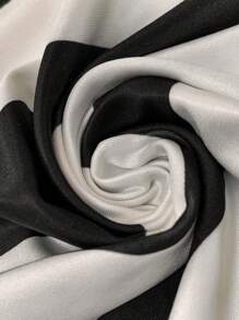 Celure 大码女式印花美人鱼下摆优雅半身长裙 - 黑與白 - 查看 7