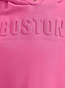 SHEIN 2 szt. Zestaw bluz i legginsów dla dziewczynki z wytłoczonym szaro-zielonym kapturem - Wyrazisty róż - Zobacz 6