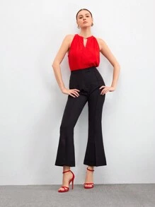 CUCCOO BIZCHIC Giày cao gót buộc dây mũi tròn màu trơn cho nữ mùa thu - Đỏ - Xem 5