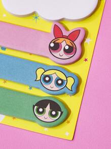 THE POWERPUFF GIRLS X SHEIN 80张可爱花朵、泡泡、毛茛图案便签本，4种图案，每种20张，适合记笔记、写日记、做提醒，以及装饰任何你想装饰的地方。花朵、泡泡、毛茛，Y2K，返校季 - 彩色 - 查看 4