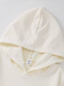 SHEIN 2pcs/Set Teen Girl Spring&Autumn Letter Printed Hoodie Sweatshirt And Loose Pants Casual Outfit - Apricot - View 6