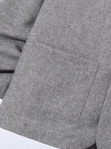 3 件套青少年男童休闲学院风西装外套，搭配双面背心和直筒裤绅士套装 - 卡其色 - 查看 7