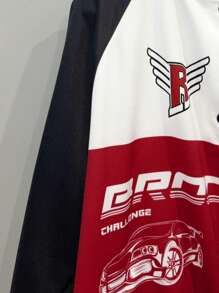 Tween Boy Graphic Pattern Sports Casual Jacket - White - View 9