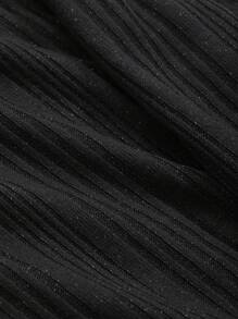 FRIFUL Women's Asymmetrical Neck Tie Shoulder Long Sleeve Elegant Casual Sweet T-Shirt, Ribbed Tee