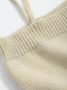 DAZY 2pcs Women's Solid Color Asymmetric Camisole And Pullover Sweater Set,Fall Clothes