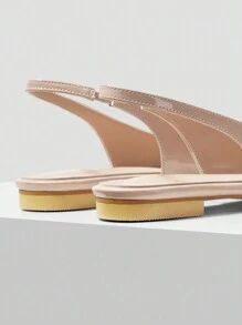 MOTF PREMIUM 2024 年夏季新款女士低跟尖头平底凉鞋秋季 - 藕粉色 - 查看 8