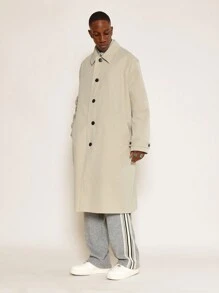 SUMWON Klassieke lange trenchcoat met knoopsluiting, professionele zakelijke bovenkleding, winter- en herfstkleding, verfijnd, op maat gemaakt ontwerp, lichtgewicht reisjas
