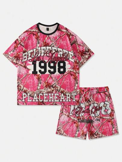 Street Life Ensemble de t-shirts pour hommes avec imprimé de branche d'arbre fané (peut être assorti séparément)