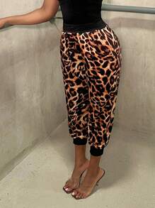 Zolique 女士休闲运动豹纹运动裤 - 彩色 - 查看 6