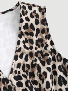 SHEIN Unity Canotta estiva da donna con scollo a V e stampa leopardata alla moda