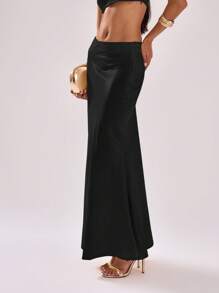 MUSERA Low Rise Slim Fit Maxi Skirt Elegant Spring Summer Sexy