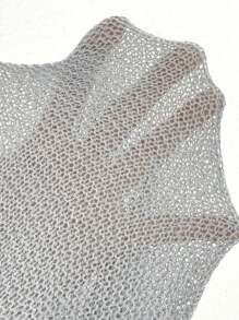 SHEIN LUNE Drop Shoulder Zip Up Cardigan - Grey - View 8