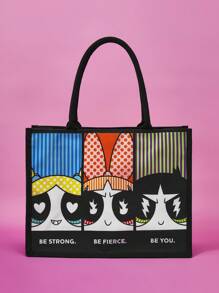 THE POWERPUFF GIRLS X SHEIN Women Tote Bags - MultiWarna - View 3