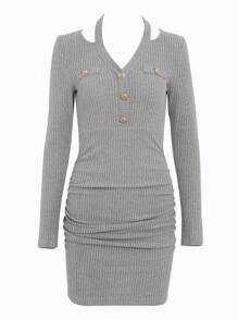 DAZY Women Halter Patchwork Mini Dress,Fall Women Clothes