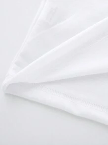 SHEIN 1 件 Tween 男孩有趣圖案印花基本款圓領短袖 T 卹 - 白色 - 查看 4