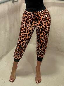 Zolique 女士休闲运动豹纹运动裤 - 彩色 - 查看 1