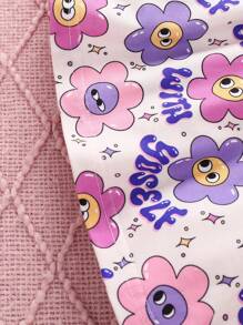 2 pièces/set Robe à imprimé de bande dessinée amusante pour bébé filles et tenue décontractée assortie pour sœur, automne/hiver