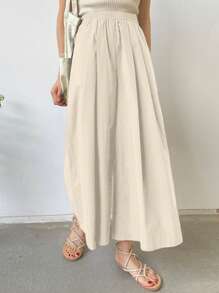 DAZY Women Elastic Waist Fashion Loose Comfy Casual Street Mid-Length Pants Fall - Khaki - View 4