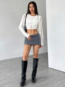 Flirla Sexy Distressed Sweater For Women, Knit Pullover Fall Winter - White - View 4