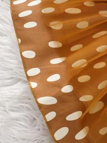 女婴白色长袖连体衣 + 可爱小狗印花围兜裙 2 件套 - 橘色 - 查看 8