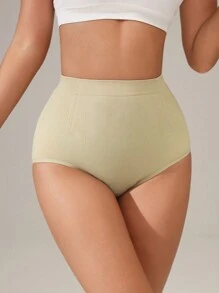 SHEIN Sports Women Slim Fit Simple Casual Sports Shorts/High Waisted/Seamless - Apricot - View 3
