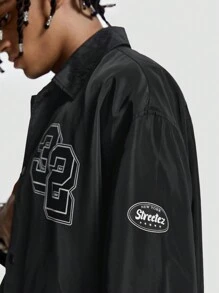 Manfinity VCAY 男士宽松印花长袖夹克和外套，适合秋冬