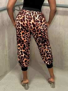 Zolique 女士休闲运动豹纹运动裤 - 彩色 - 查看 2