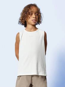 SUMWON Tween Boys Tank Tee And Parachute Pant 2 Piece Set - Khaki - View 3