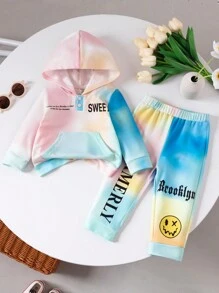 Girls' Casual Print Sweatsuit Set, Autumn/Winter - Multicolor - View 1