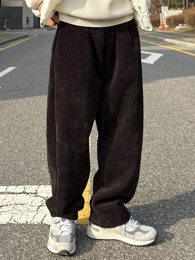 Men's Solid Color Casual Daily Pants, Autumn Men Joggers