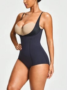 SHAPORA Shaping Open-Bust Brief Bodysuit  Body Shaper Bust& Butt Lifter-Tummy Waist Thigh Control - Black - View 7