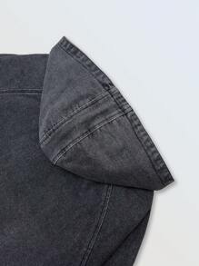 青少年休闲连帽牛仔洗水运动衫，秋冬季