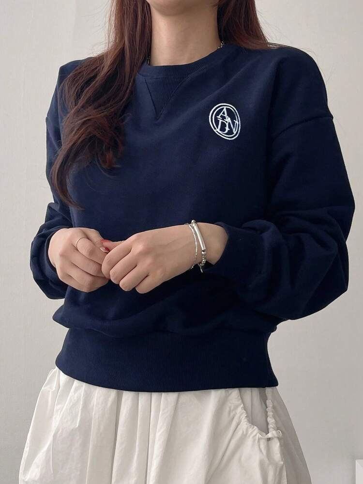 Women's Loose Letter Printed Crew Neck Sweatshirt,Long Sleeve Tops,Fall Clothes